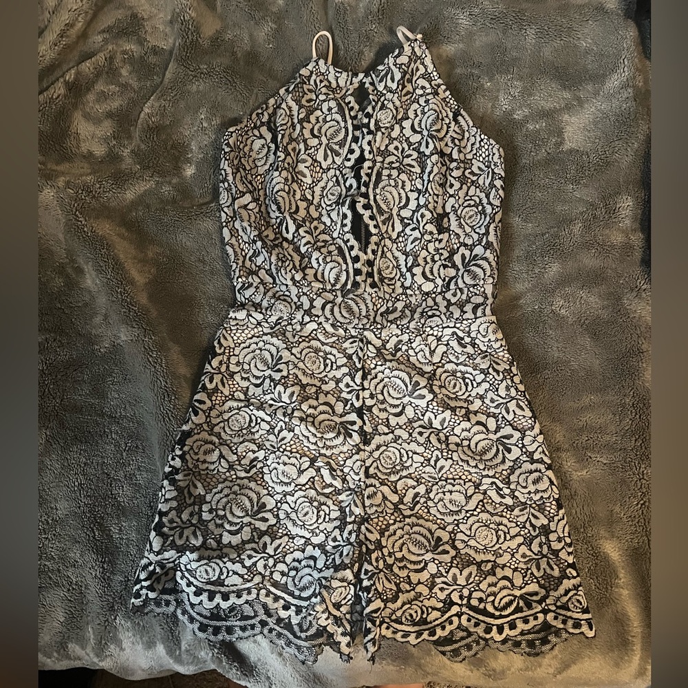 Light blue lace romper